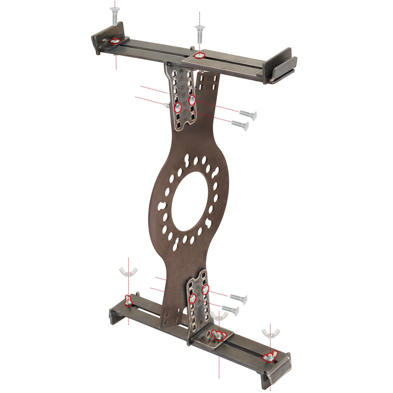 5-Lug Bolt Pattern Wheel Fitment Simulator Tool Tire/Rim Size Measuring Mockup