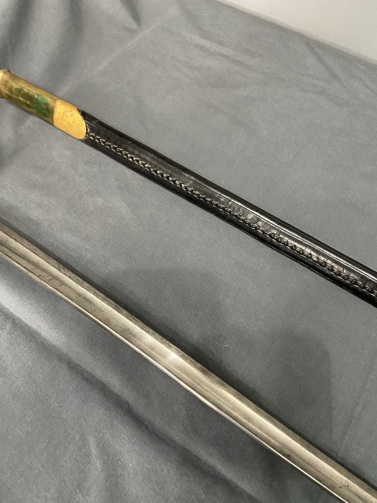 Original Early CIVIL WAR Ames M1840 NCO Sword 1862 w/Repro Leather Scabbard