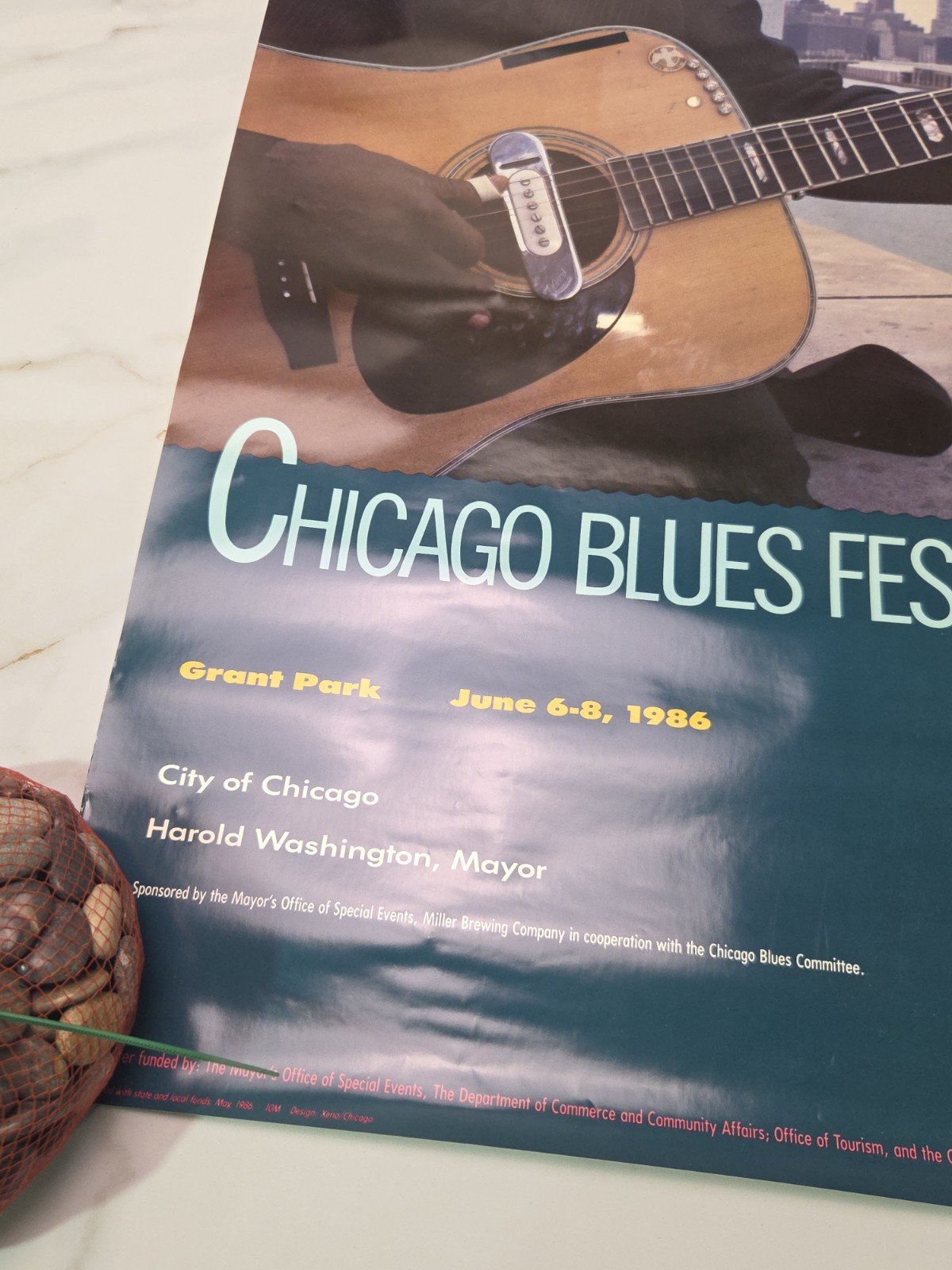 CHICAGO BLUES FESTIVAL 1986 ORIGINAL POSTER 24" X 18" ROLLED NEW CONDITION