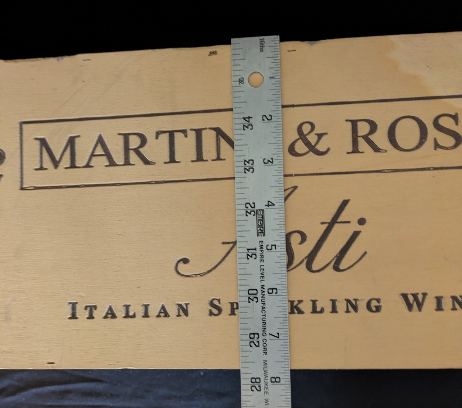 Vintage Martini & Rossi Asti Italian Sparkling Wine 6 Liter Wooden Gift Box Only