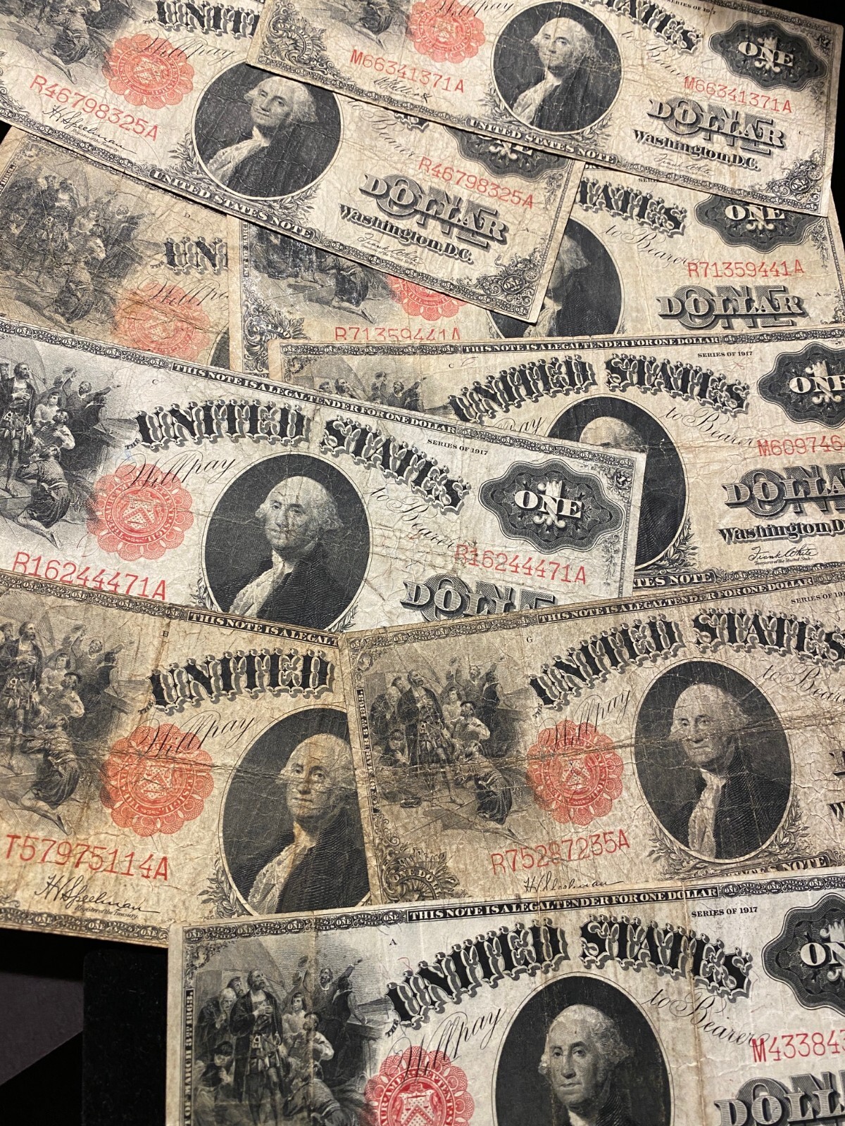 1917 $1 Sawhorse One Dollar Note ✯ Large Size Legal Tender Estate Lot Rare ✯