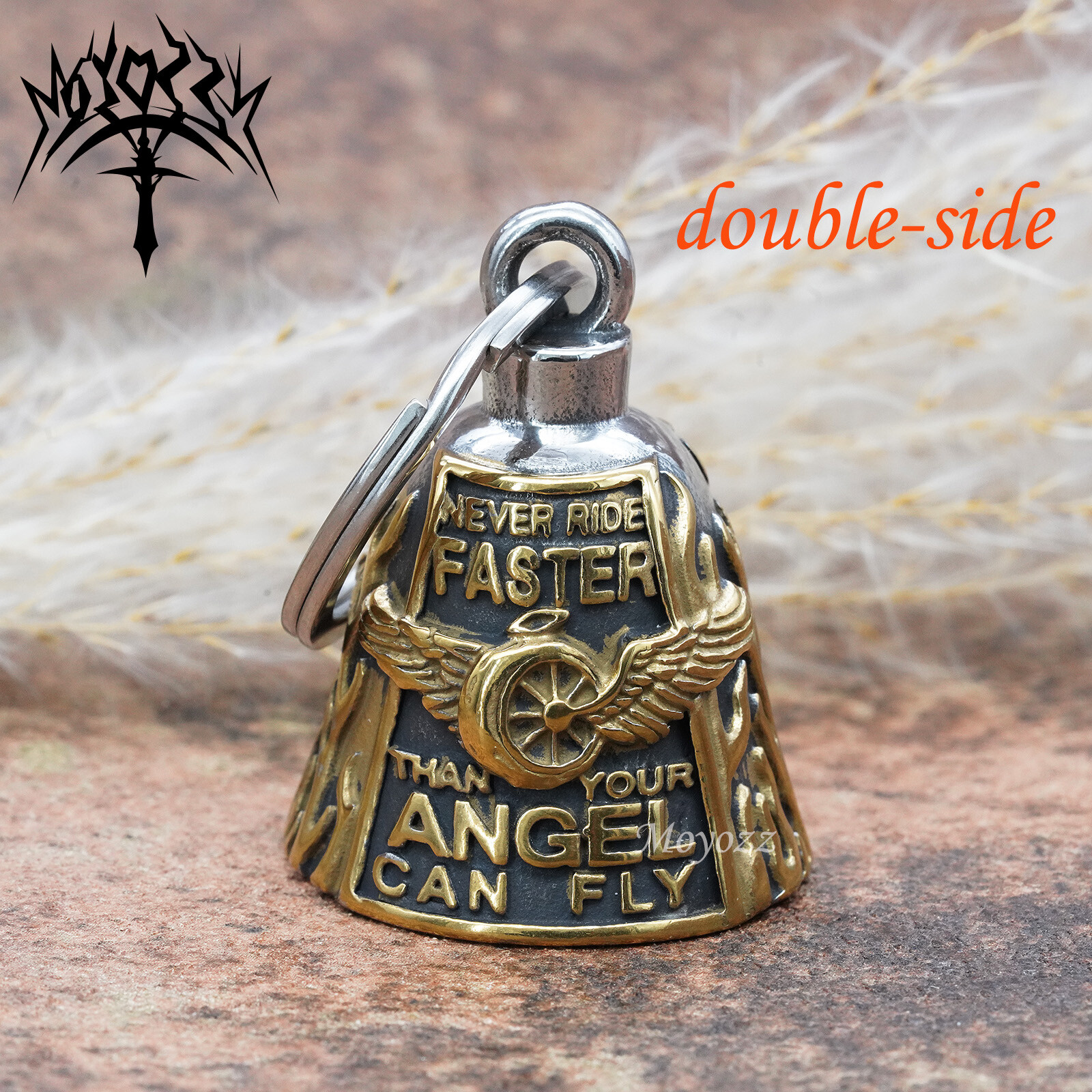 Wing Wheel Motorcycle Biker Bell Hanger Biker Luck Gremlin Ride For Mens Gift