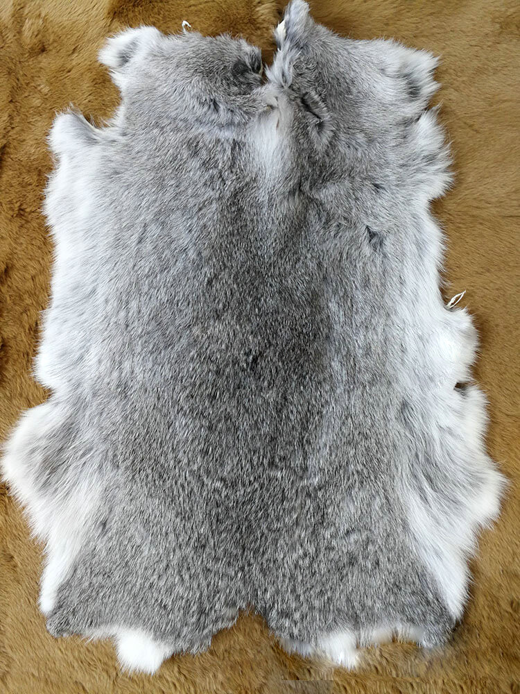 High Quality Soft Natural Gray Rabbit Skin Pelt Real Fur Craft Decro 8-14'' US