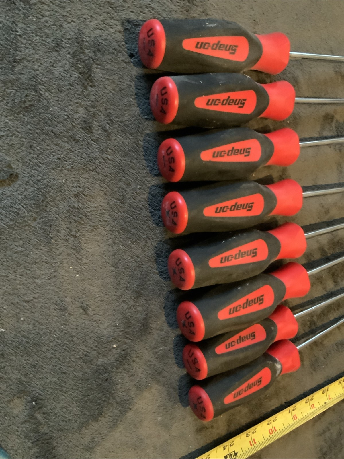 Snap-on 8pc Long Screwdrivers Set Red Used Hand Tools