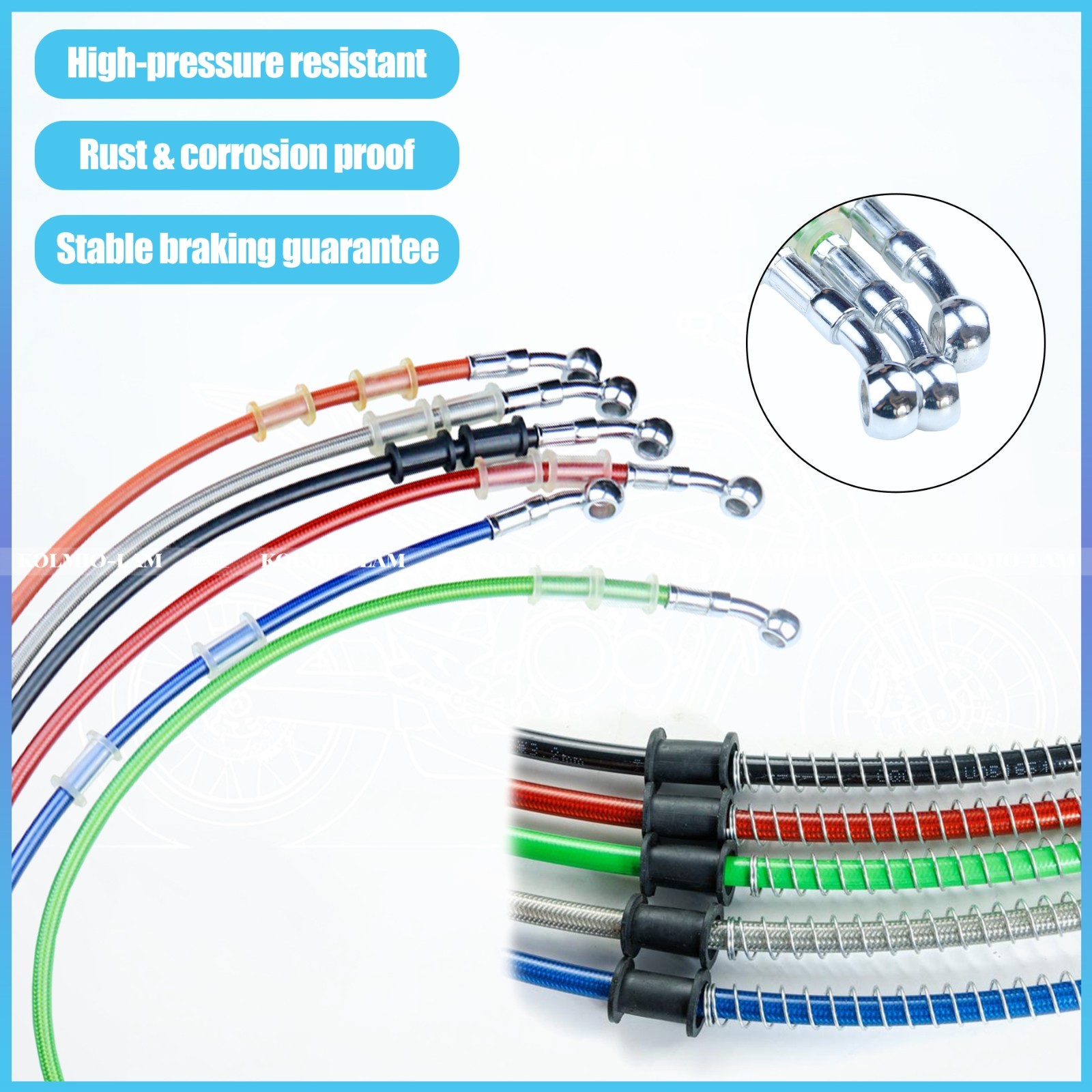 M10 Universal Motorcycle Braided Steel Hydraulic Brake Clutch Oil Hose Line Pipe
