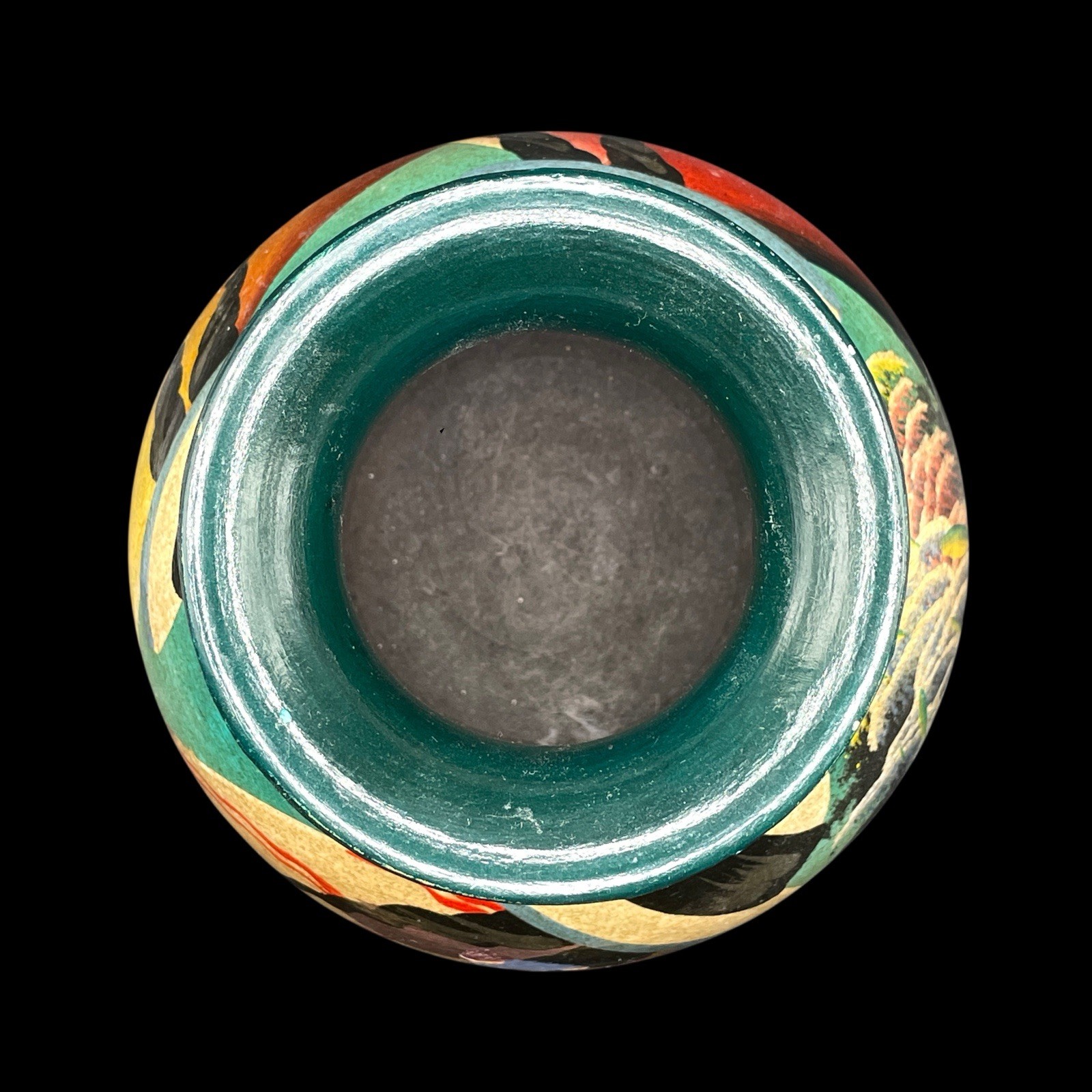 Hand Painted Folk Art Small Pottery Vase Peru Pahuart S.R.L. Signed Morit READ