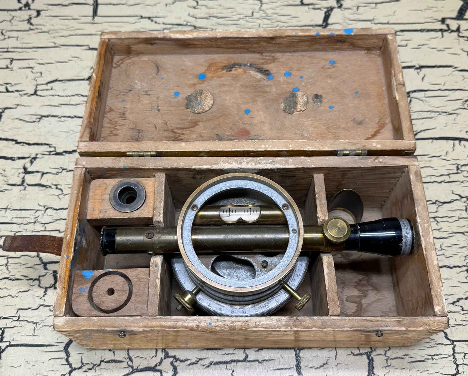 VTG Bostrom Brady MFG No 4 Contractors Survey Transit Level in Wooden Box USA