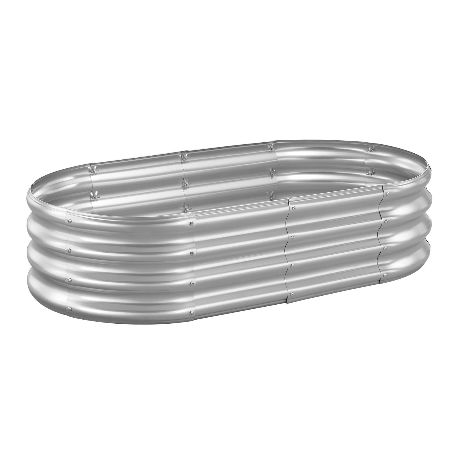 Uimoso Metal Raised Garden Bed Galvanized Planter Box 4x2x1 ft in Silver Finish