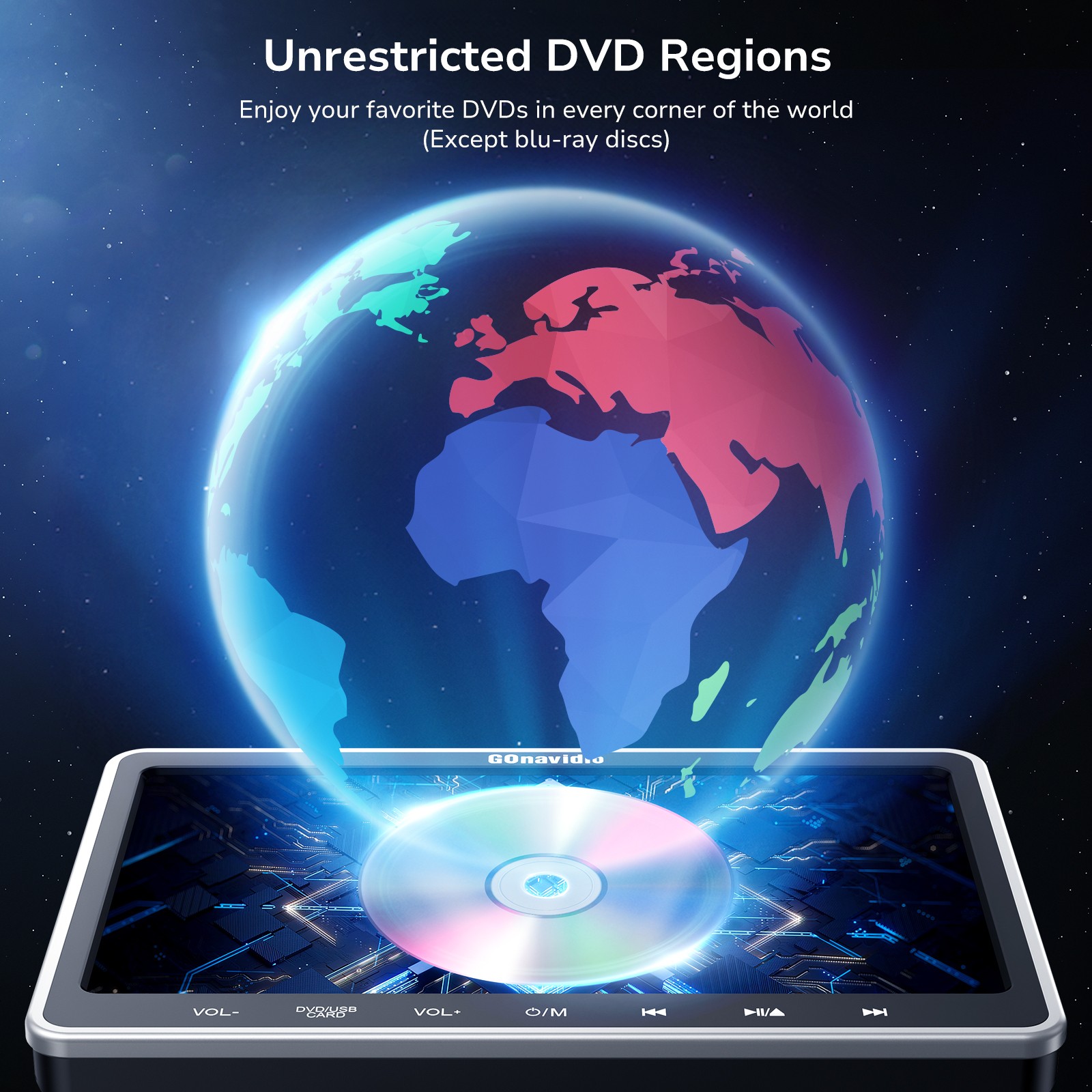 2X10.1" Dual Screen Car Headrest DVD Player TV Rear-Seat Monitor 1080P HDMI USB