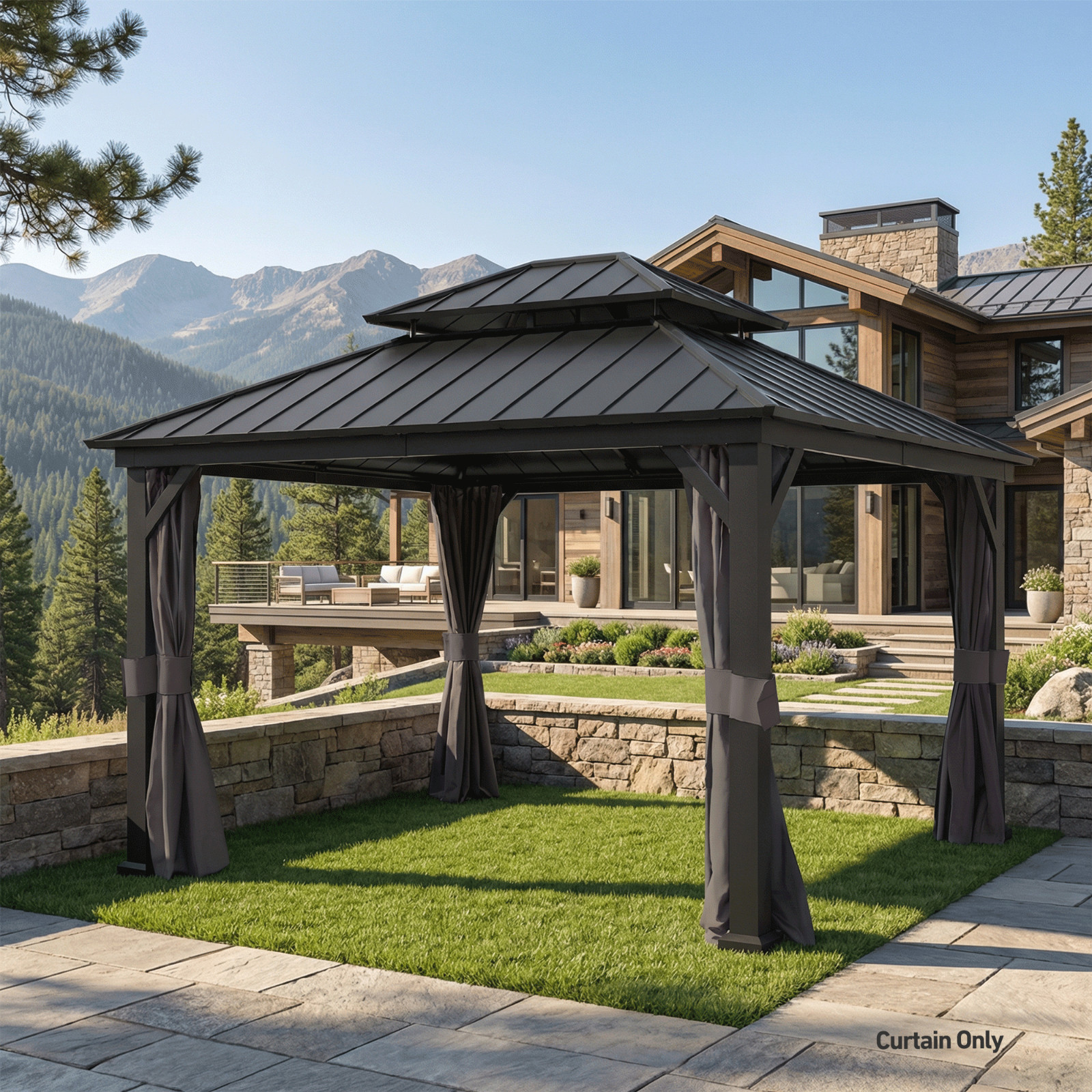 Gazebo Universal 10' x 12' Privacy Curtains Only Replacement 4-Panel Sidewalls