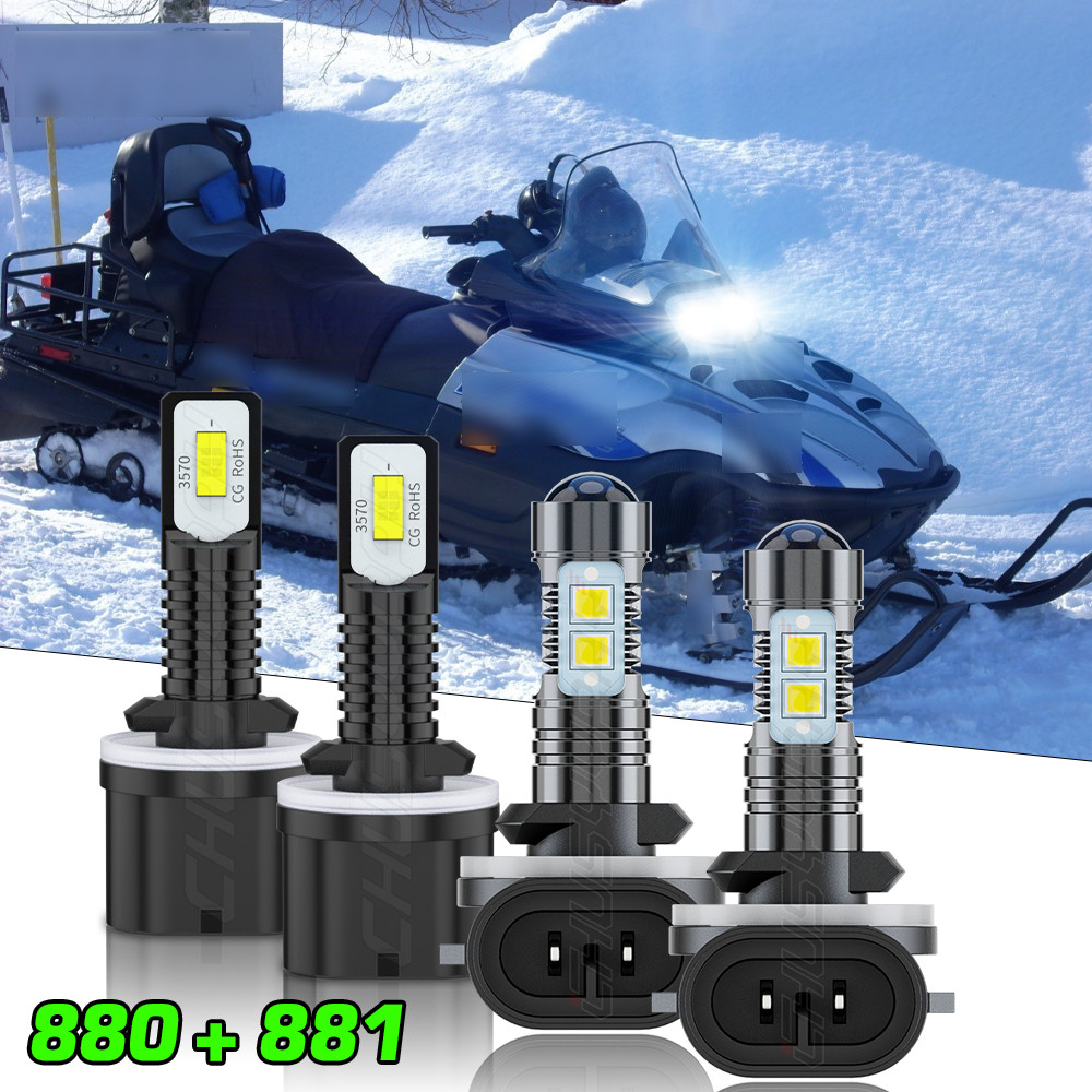 880 881 LED Headlight Combo Bulbs For Arctic Cat Crossfire 800 Sno Pro EFI 07-11