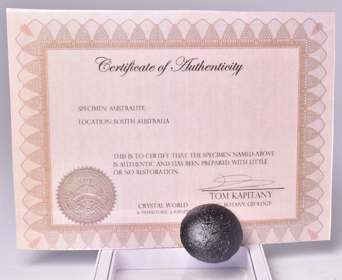 AUSTRALITE, METEORITE FROM SOUTH AUSTRALIA MT37