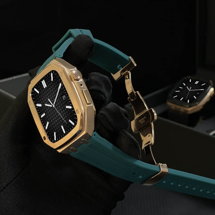 For Apple Watch 9 8 7 6 Mod Kit Armor Protective Case Band Strap Cover 44mm 45mm