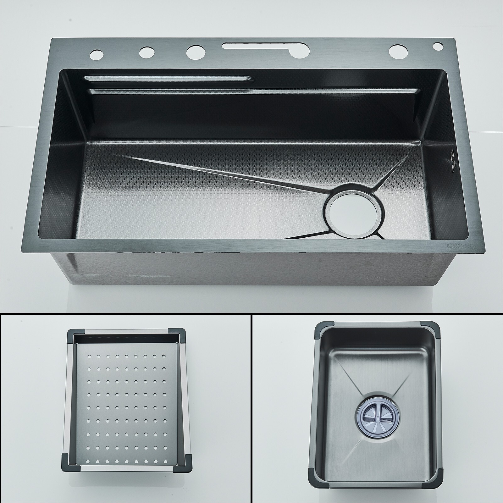 Stainless Steel Kitchen Sink Drop-in /Top Mount Sink Single Bowl Workstation Kit