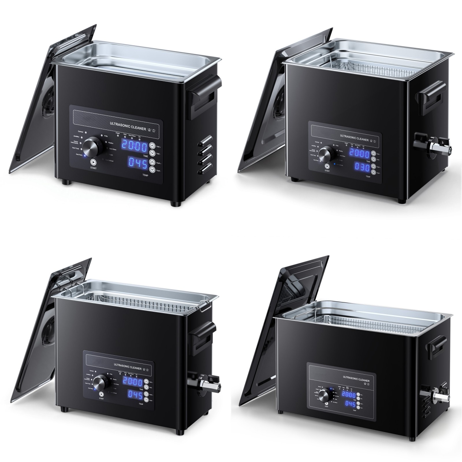 Uimoso 3-30L Ultrasonic Cleaner Cleaning Machine with Adjustable Knob Control