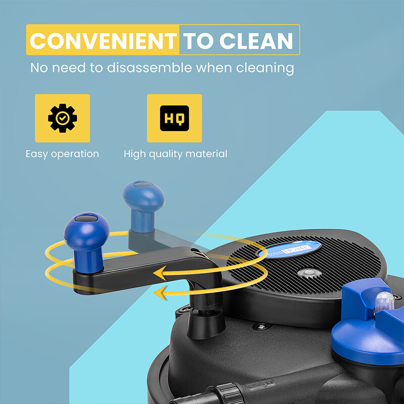 1600 Gal Pond Pressure Bio Filter w/ 13W UV Sterilizer Light Koi Fish ETL Listed