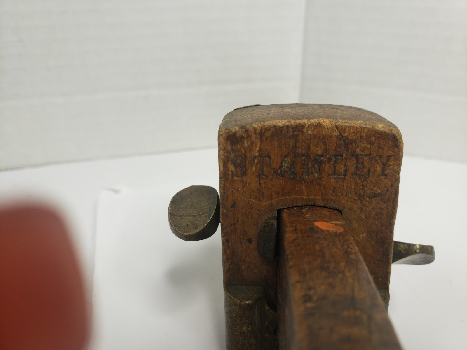 Antique Stanley Wooden Mortise Gauge Primitive Stem Beech