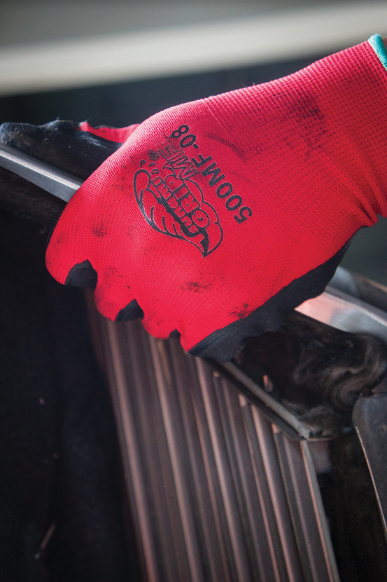 12 PAIR WORK GLOVES NITRILE COATED RED NYLON GLOBAL 500MF TSUNAMI GRIP (SM-XL)