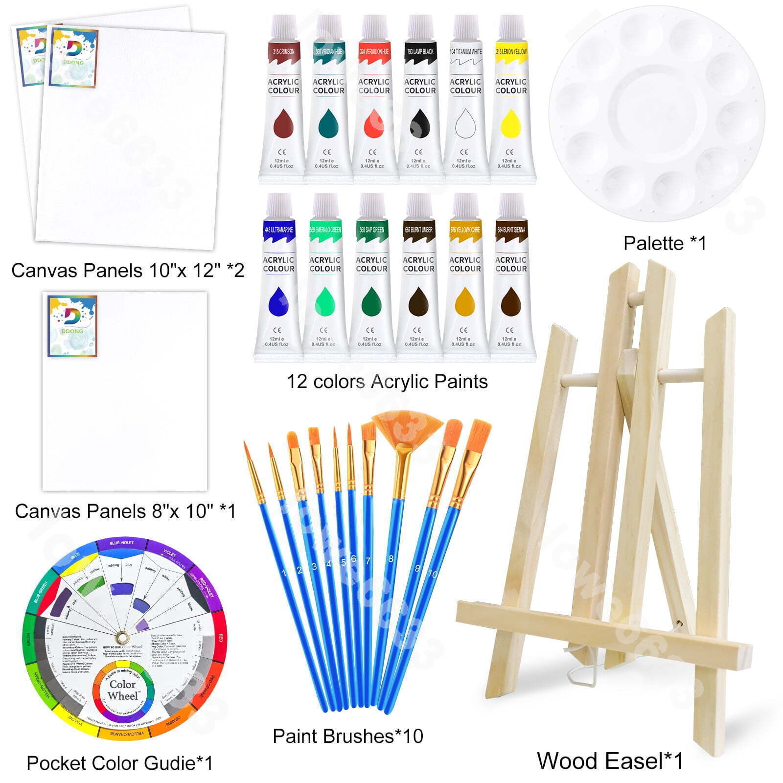 Acrylic Paint Set for Adults & Kids Art Painting Supplies Kit 28PCS Art Supplies