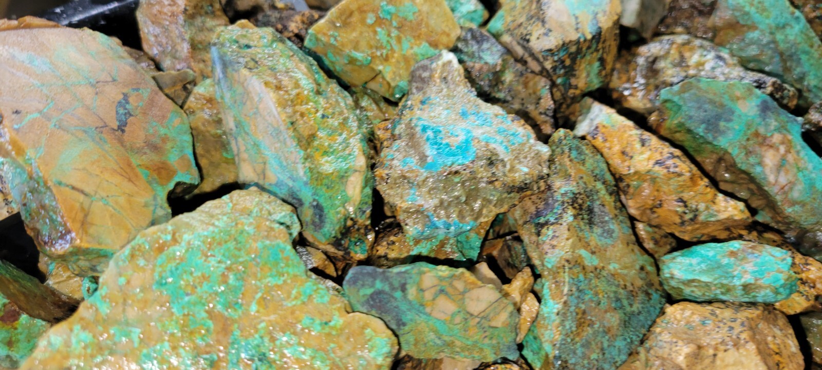Natural Turquoise Rough Blue Silver Mine, Lone Mountain District NV - Half Pound