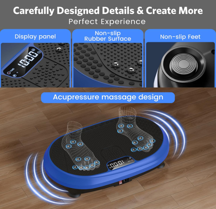 Plataforma vibratoria fitness con Bluetooth para ejercicio corporal en casa, pla