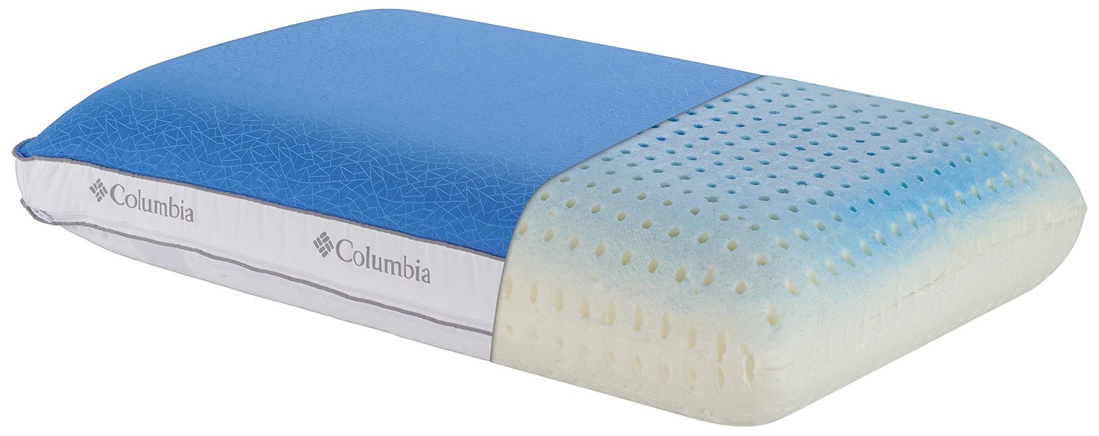 Columbia Cooling Gel Memory Foam Pillow Queen Omni-Freeze Washable Cover NEW