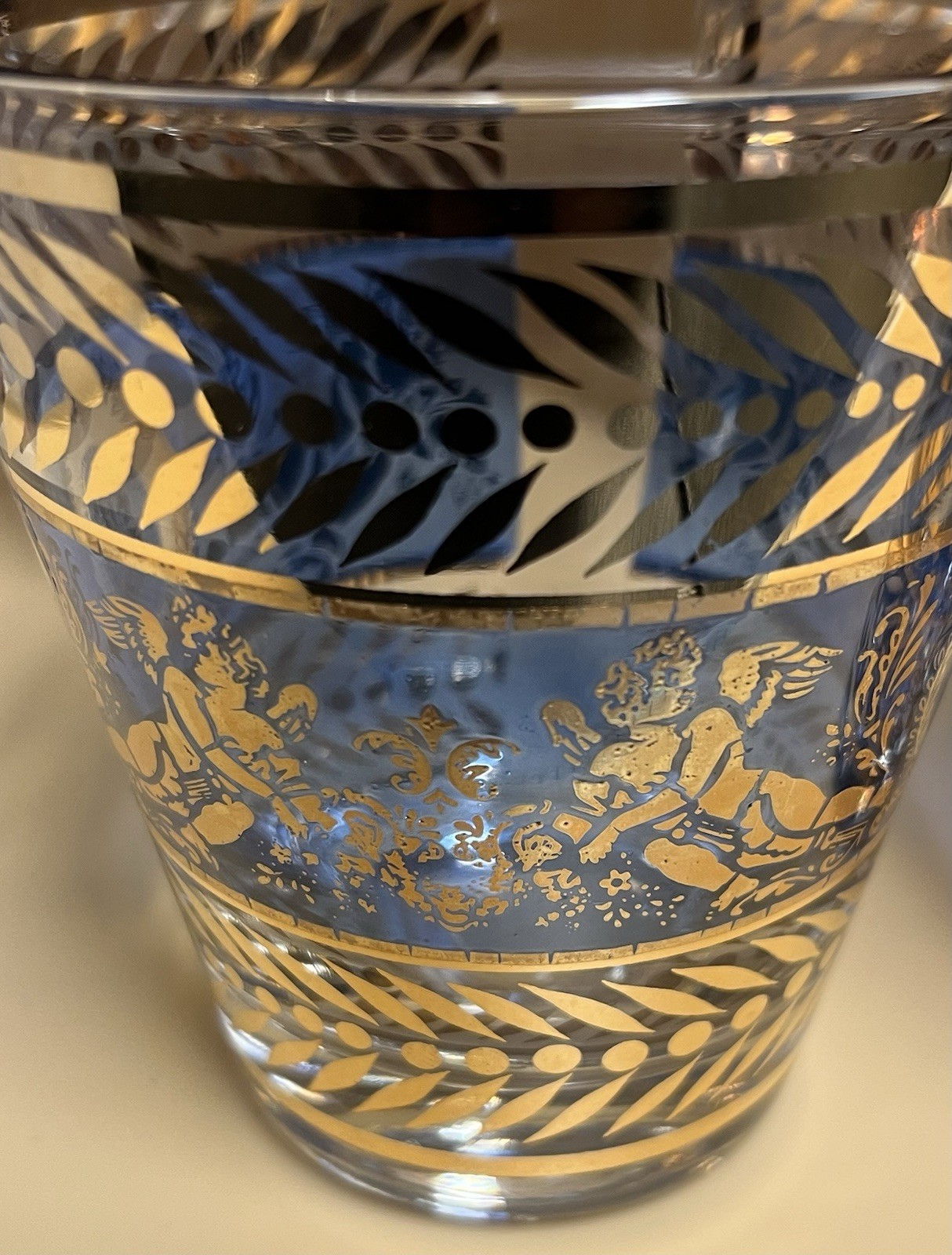 SET Of 8 MCM Marshall Fields Blue Angel Whiskey Glasses New In Box & Wrapping