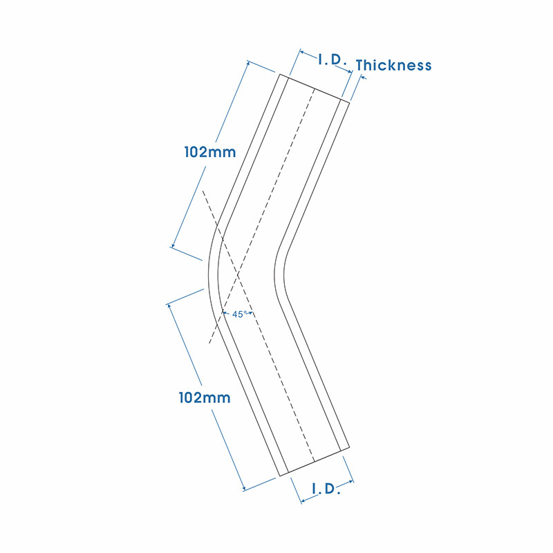 45 Degree Elbow Silicone Coupler Hose Turbo Intercooler Radiator Pipe Tube