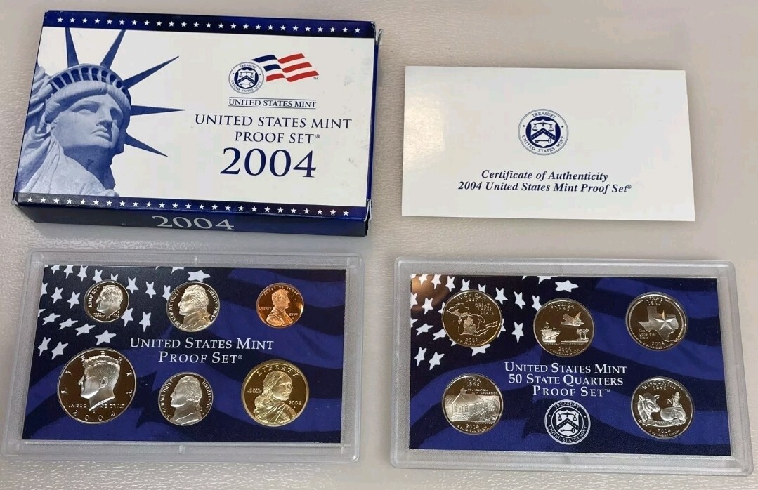 US Mint 10 Annual Proof Sets 1999-2008 OGP Box & COA 109 Coins Estate Sale Lot