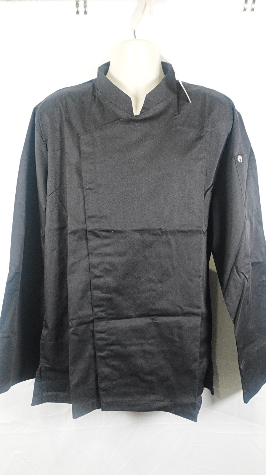 Chef Works Men's Lansing Chef Coat Black Large New Professional Kitchen Jacket