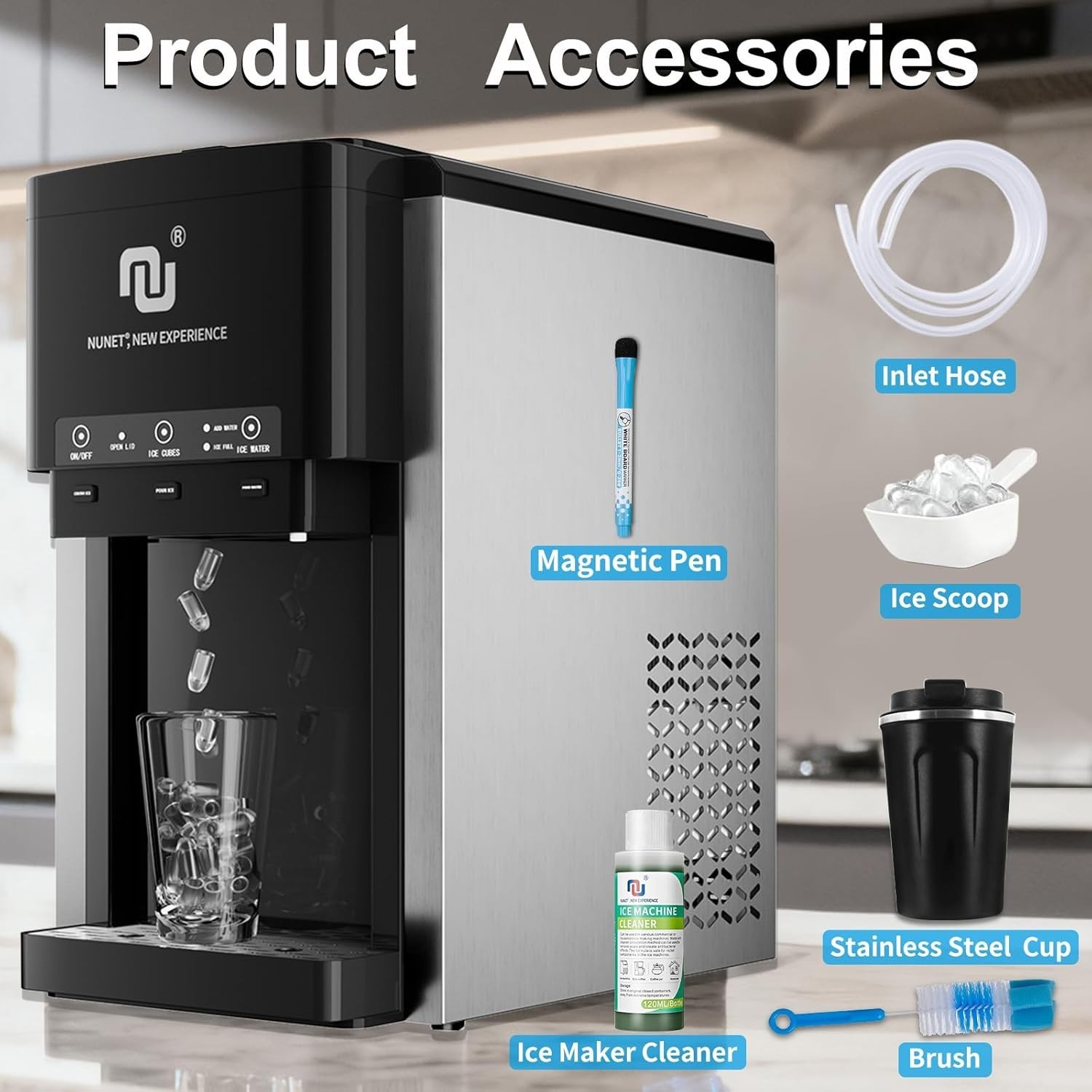 Ice maker Water Dispenser w. Crusher (Water Bottle Bottom-Loading)