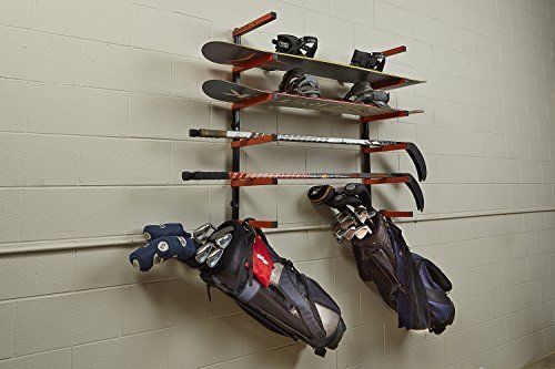 Lumber Wood Storage Metal Rack with 6-Level Wall Mount – Orange Organizer
