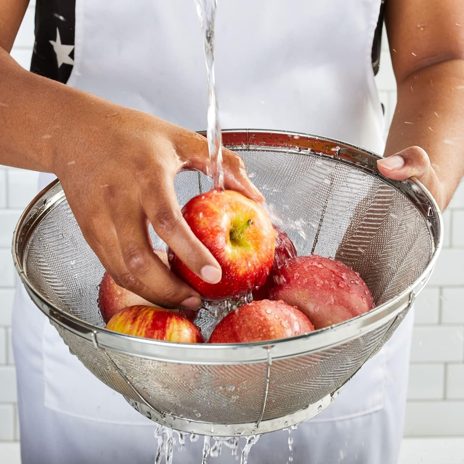 tastyWay 3Pcs Colander Baskets Stainless Steel Fine Mesh Strainer for Kitchen