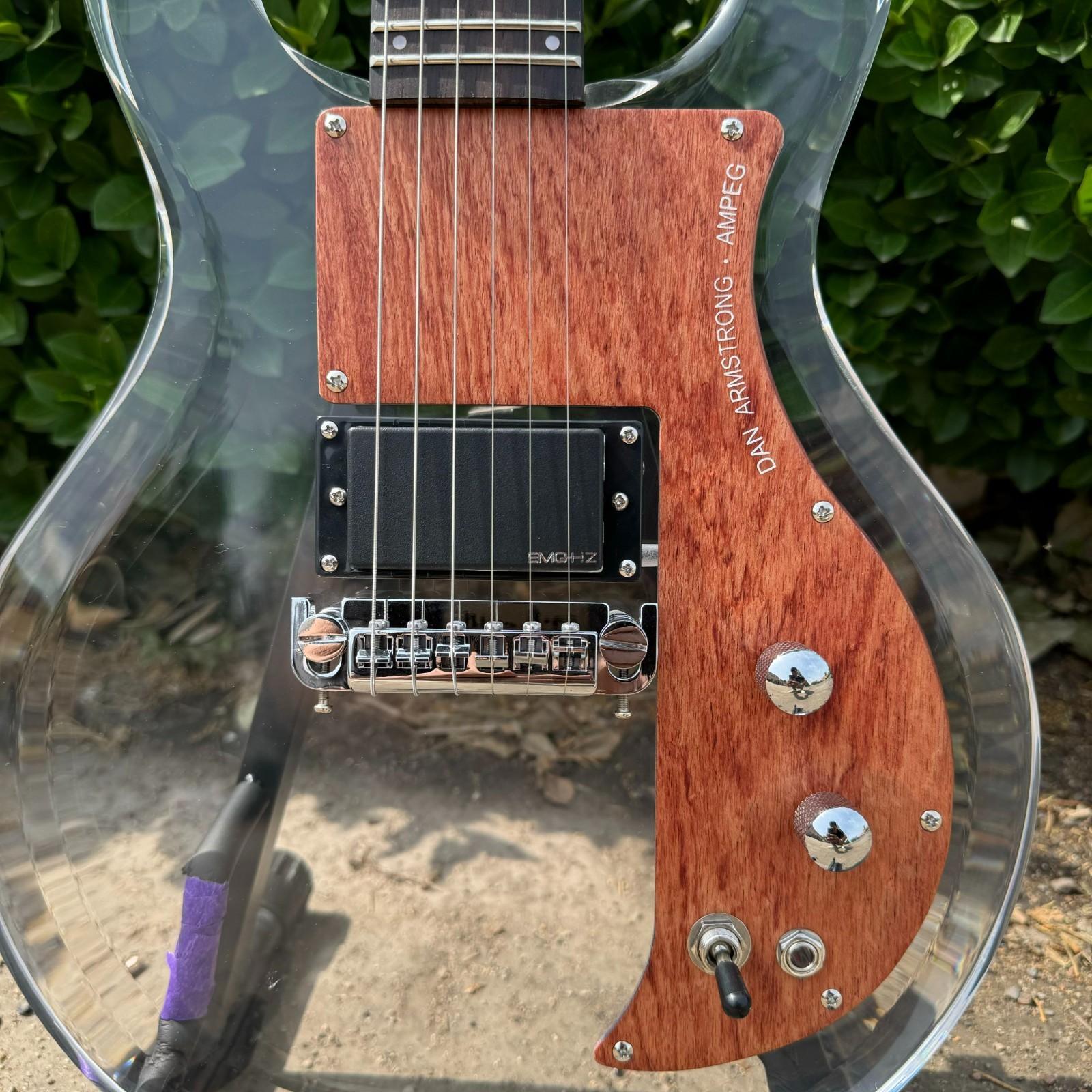 Custom Clear Lucite Electric Guitar-Armstrong DAN Rosewood AccentsRosewood Panel