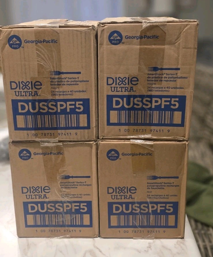 Dixie DUSSPF5 SmartStock Dispensing System Plastic Fork - Black (960/Carton)