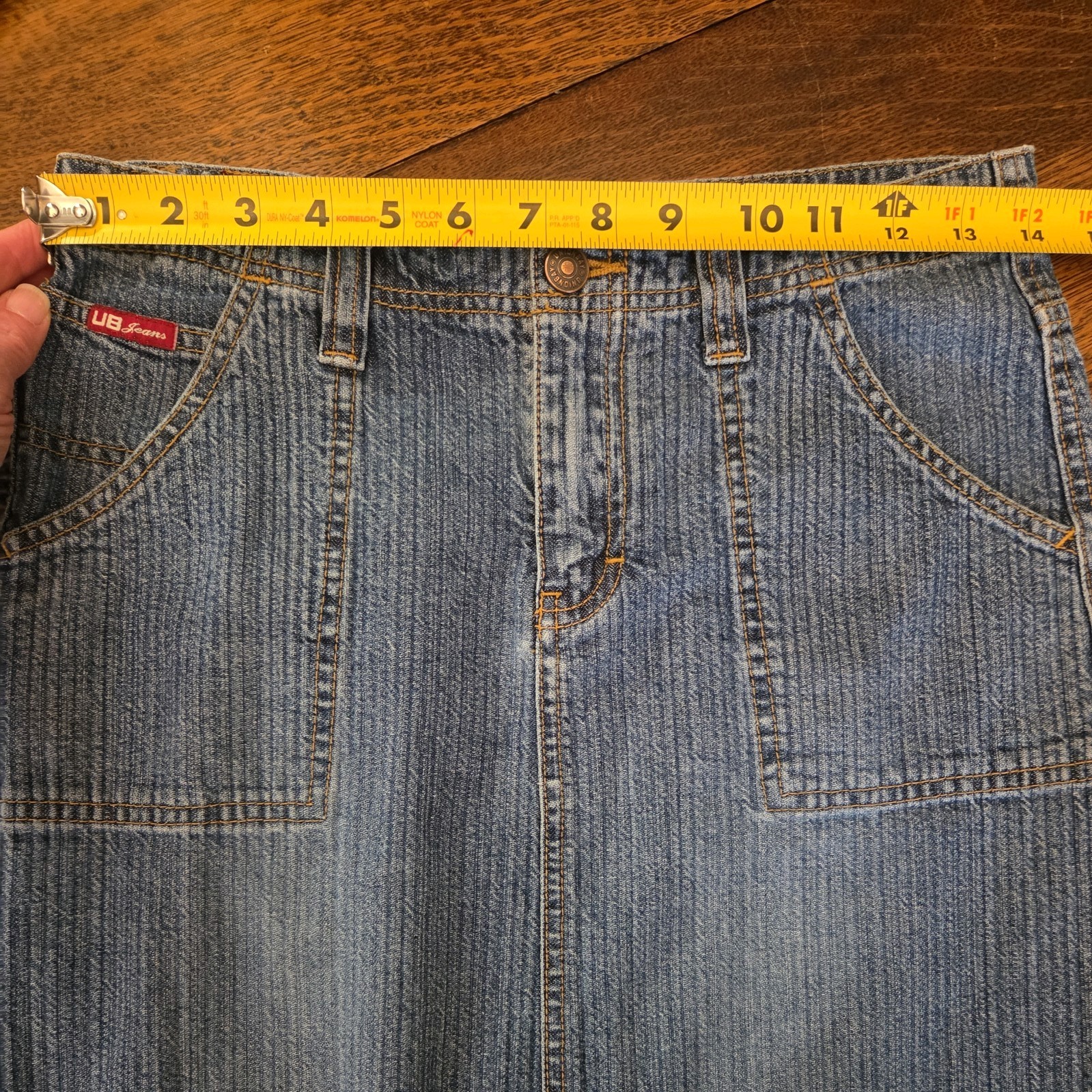 Unionbay Long Slit Denim Skirt Size 5 Juniors Maxi Boho Hipster Hippie Y2K Artsy