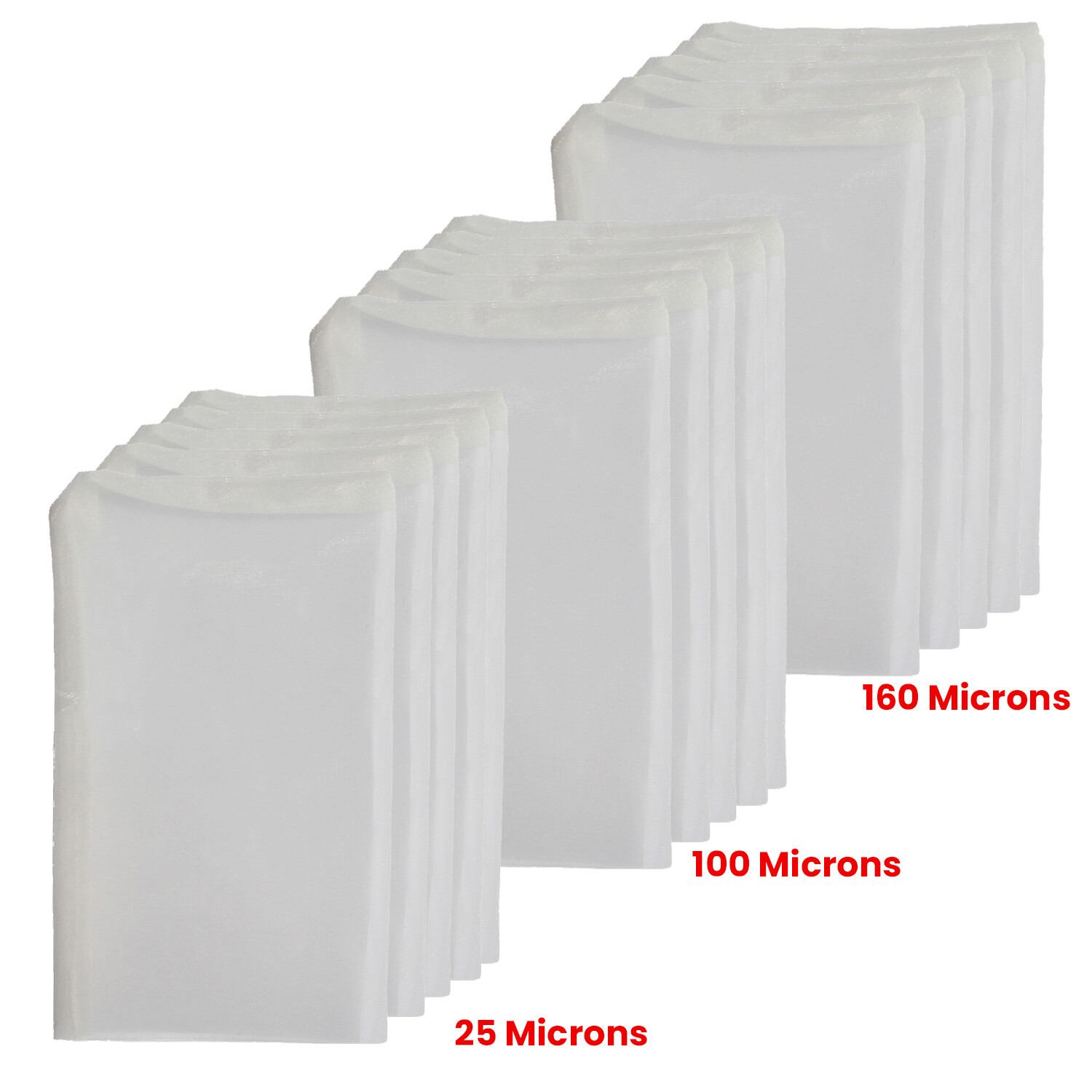Dulytek Premium Nylon Filter Bags, 2" x 4" -- 25 / 100 / 160 Micron Mesh