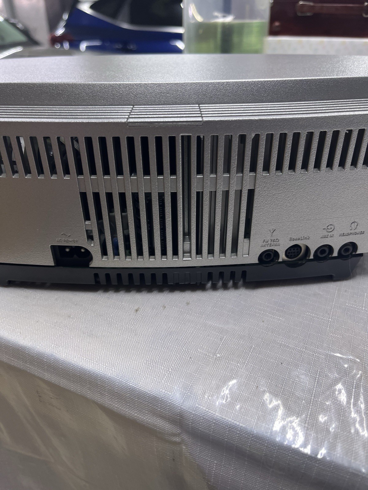 Bose Wave Music System Clock Radio CD/AM FM Silver Remote Control Read See Pics