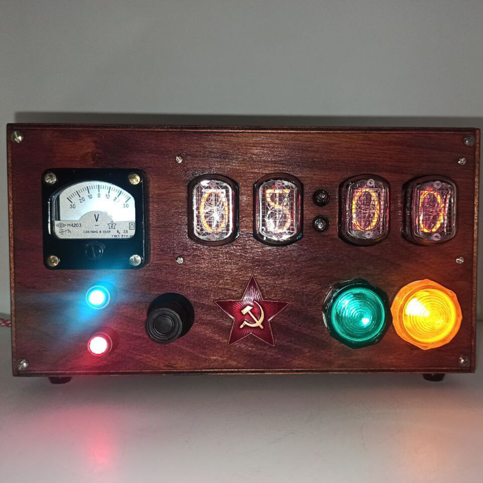 Metro 2033 Game Nixie Tube Table Clock with IN-12 Tubes Steampunk - Apocalypse