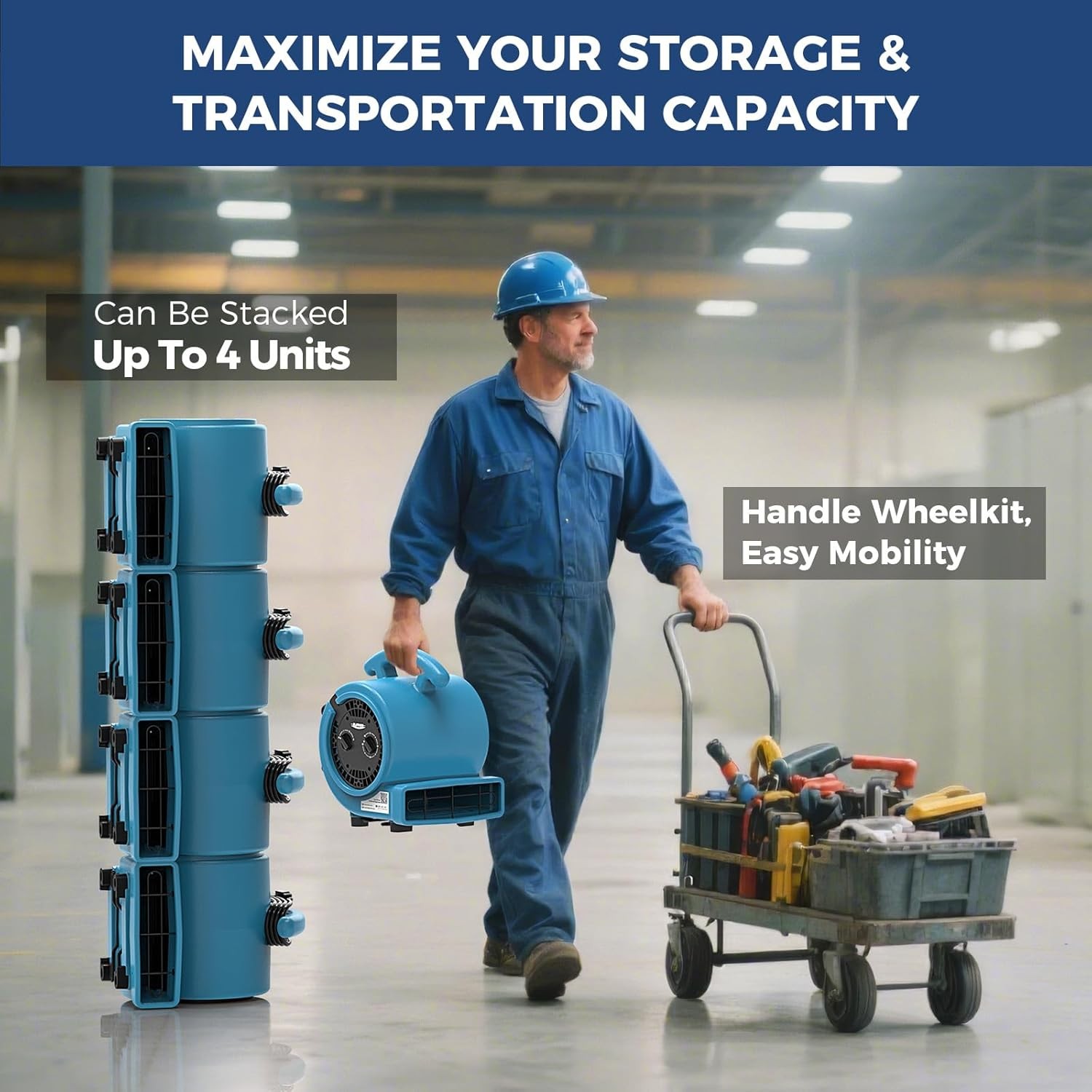 AlorAir GE1000T 1000 CFM Air Mover Blower Fan Floor Drying Fan Carpet Dryer