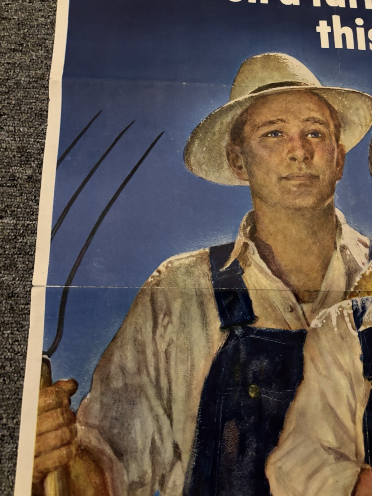 Original WWII Poster Work On A Farm This Summer Join The Crop Corps 16x22.5”