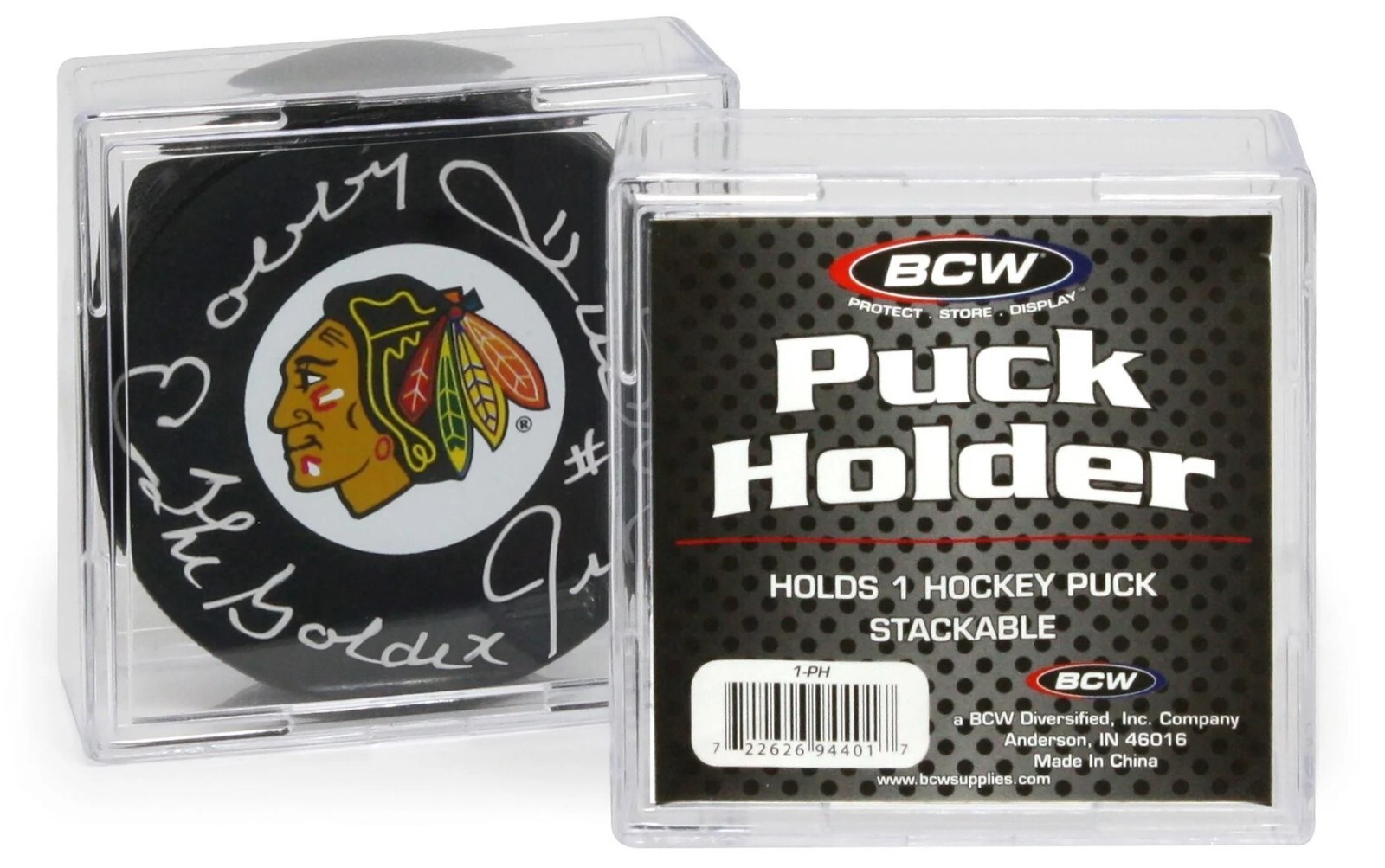 BCW Square Hockey Puck Holder Cube Display Case Stackable For Regulation Pucks