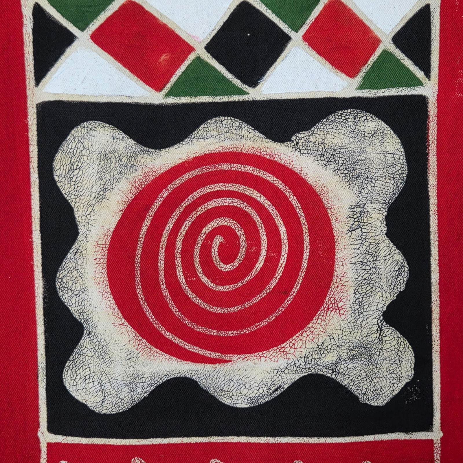 Large Handcrafted Kenyan Fabric Double Giraffe African Wall Art