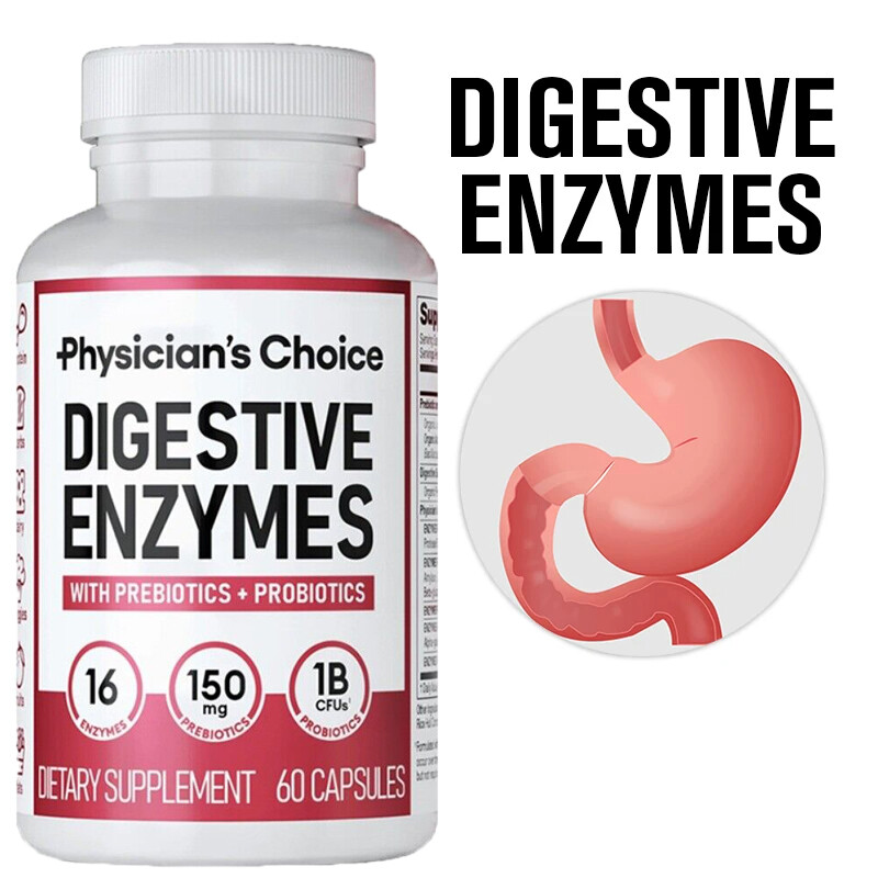 Physician'S Choice Digestive Enzymes Multi Enzymes Organic Prebiotics 60 Pills