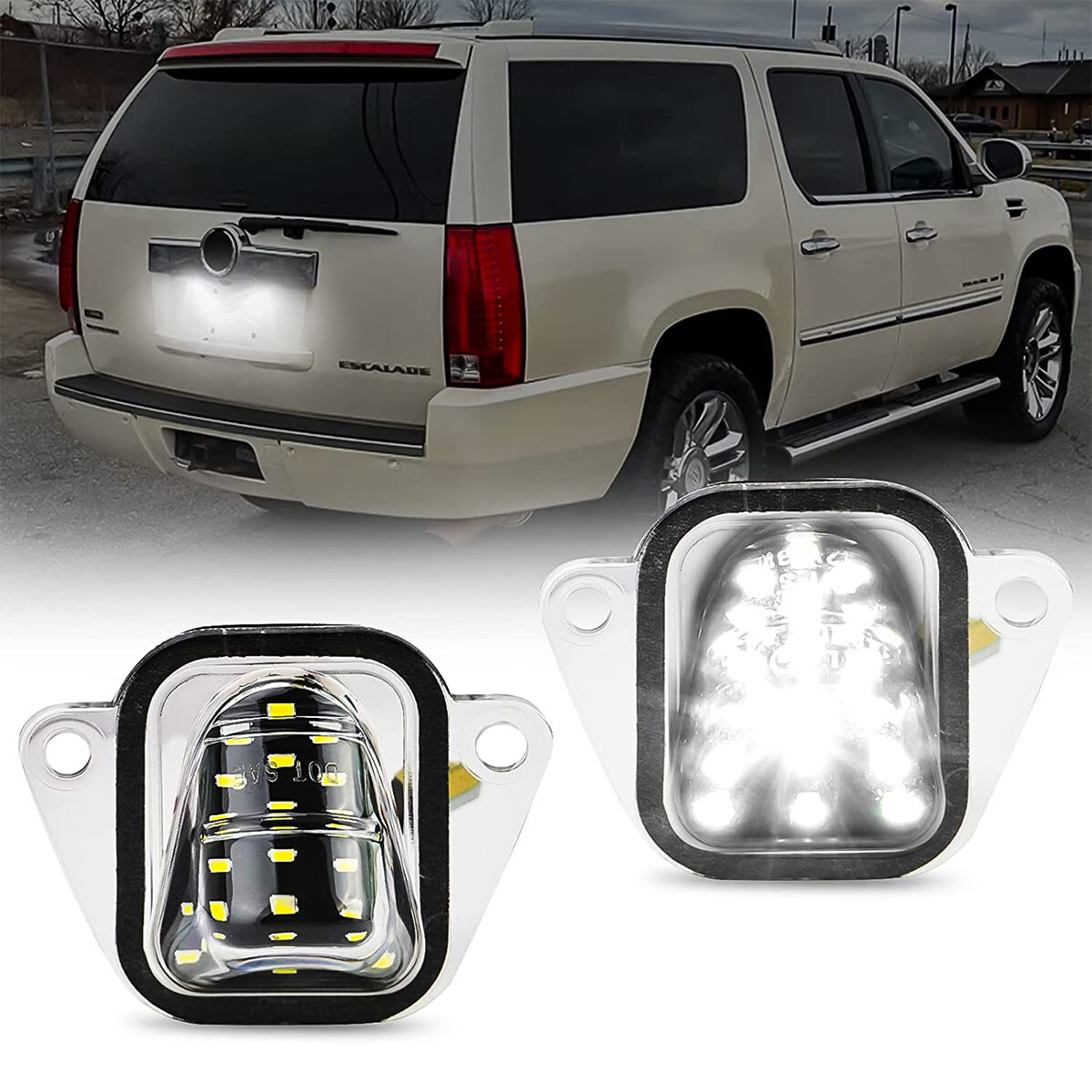 LED License Plate Tag Lights Kit For 2007-2014 Suburban Tahoe Yukon Escalade ESV