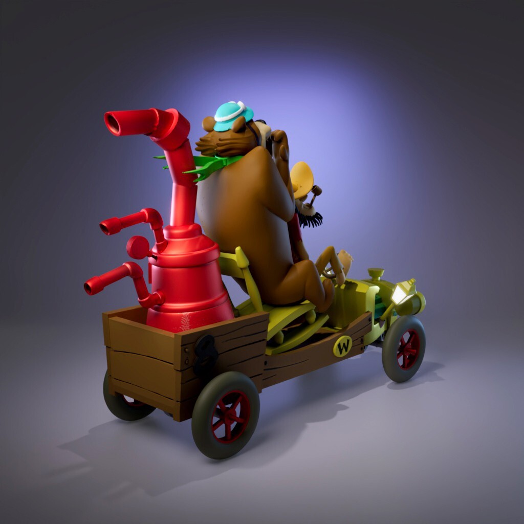 UNPAINTED Wacky Races Arkansas Chug-A-Bug 3D Printed Model Kit UW