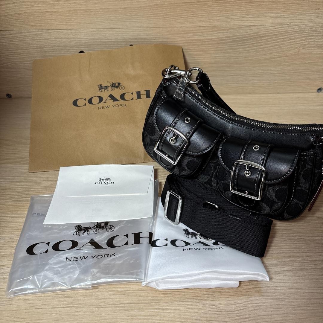 COACH CQ184 Ashton Baguette Signature Denim Handbag Shoulder Bag Women BRAND NEW