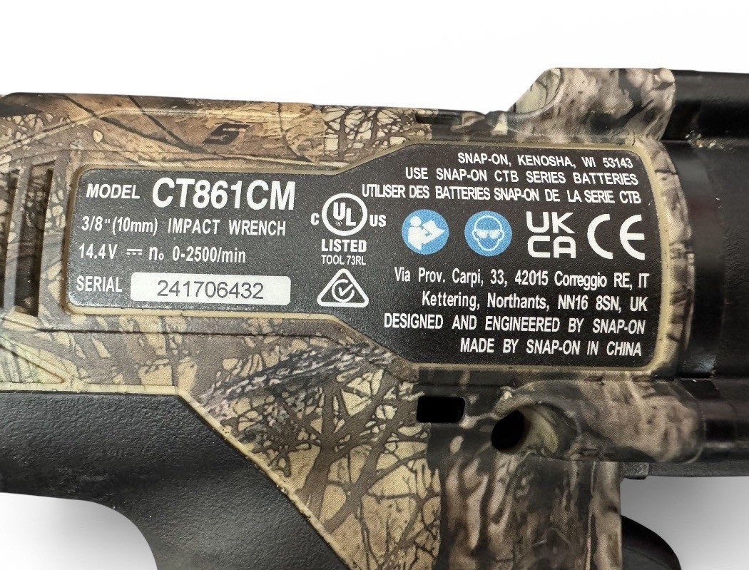 Rare Limited Camo Snap-On CT861CM Impact Wrench 3/8" 14.4v Cordless Brushless