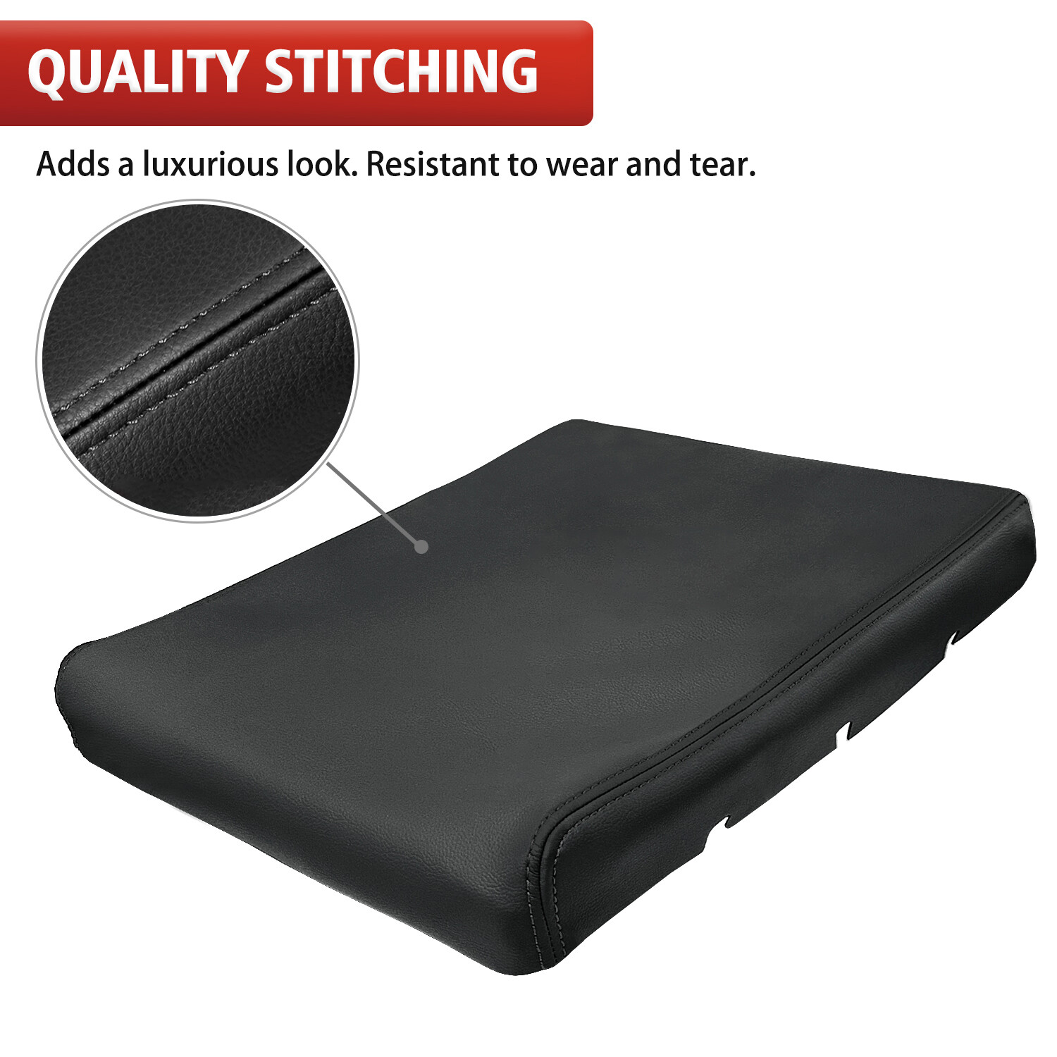 Fits 2004-2024 Nissan Titan Leather Center Console Lid Armrest Cover Trim Black