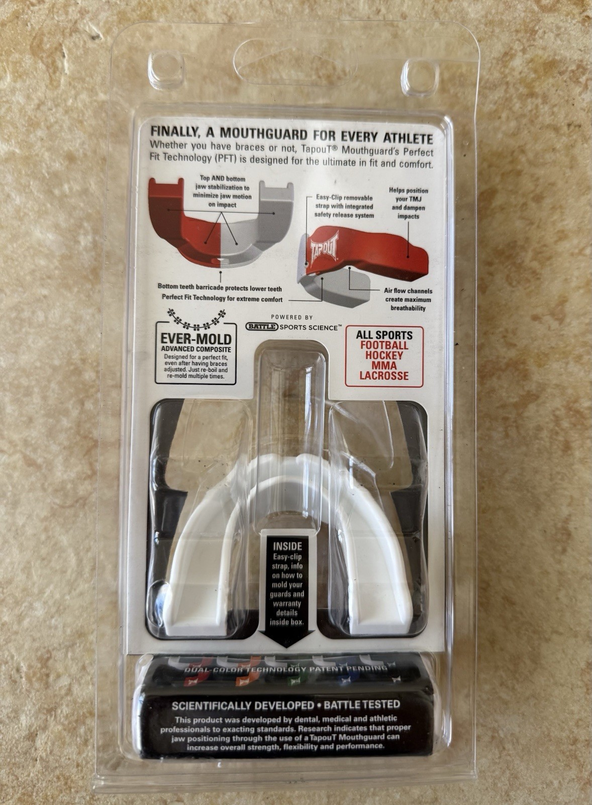 BRAND NEW - Tap Out Adults Mouthpiece, White - FREE SHIPPING!